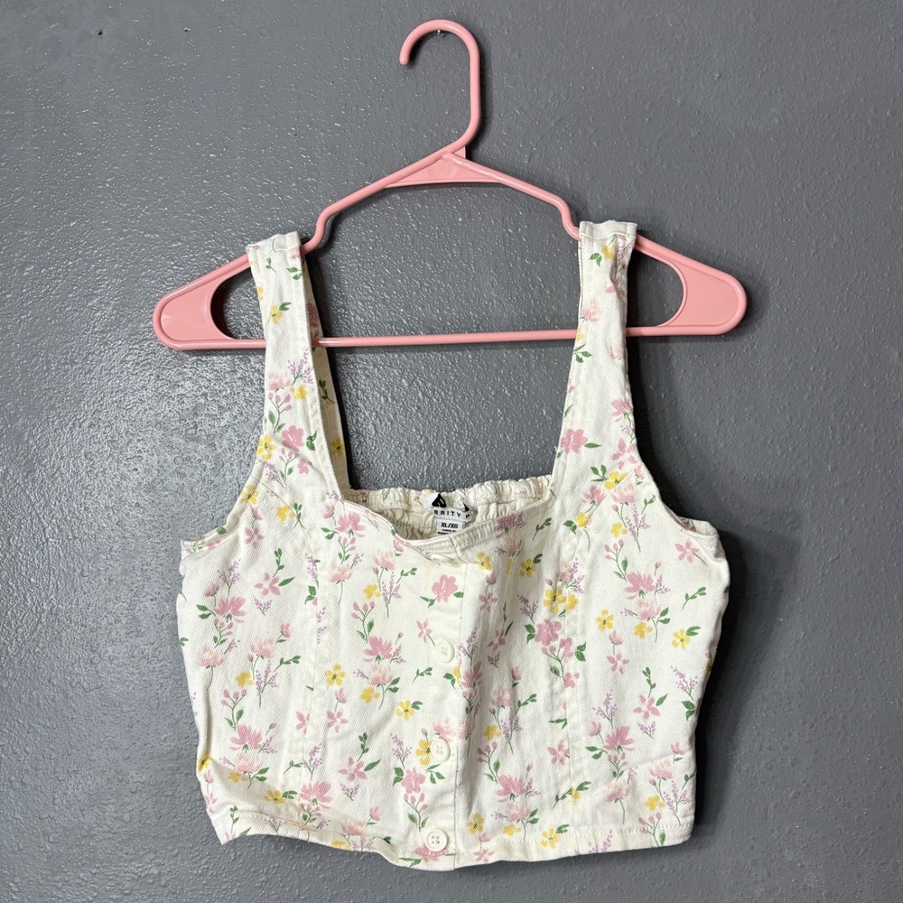 Flower Print Crop Top